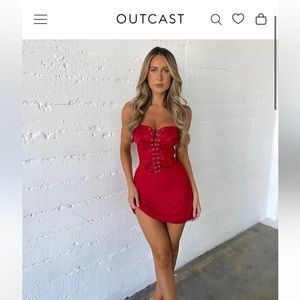 Outcast Clothing Mini Red Corset Dress